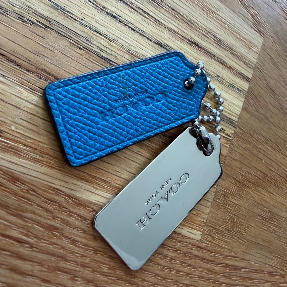 Coach Blue and Silver hangtags